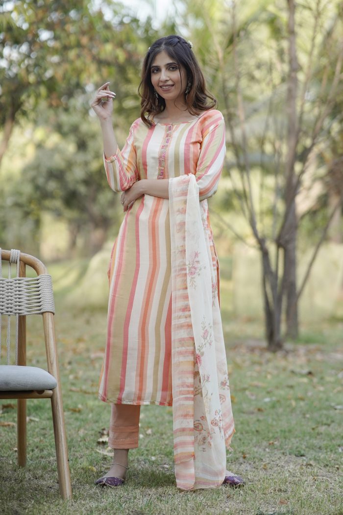 Chic Strips Kurta Set