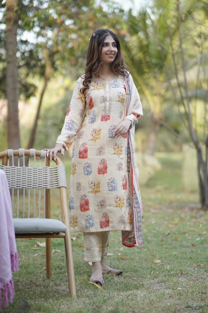 Preety In Blocks Kurta Set