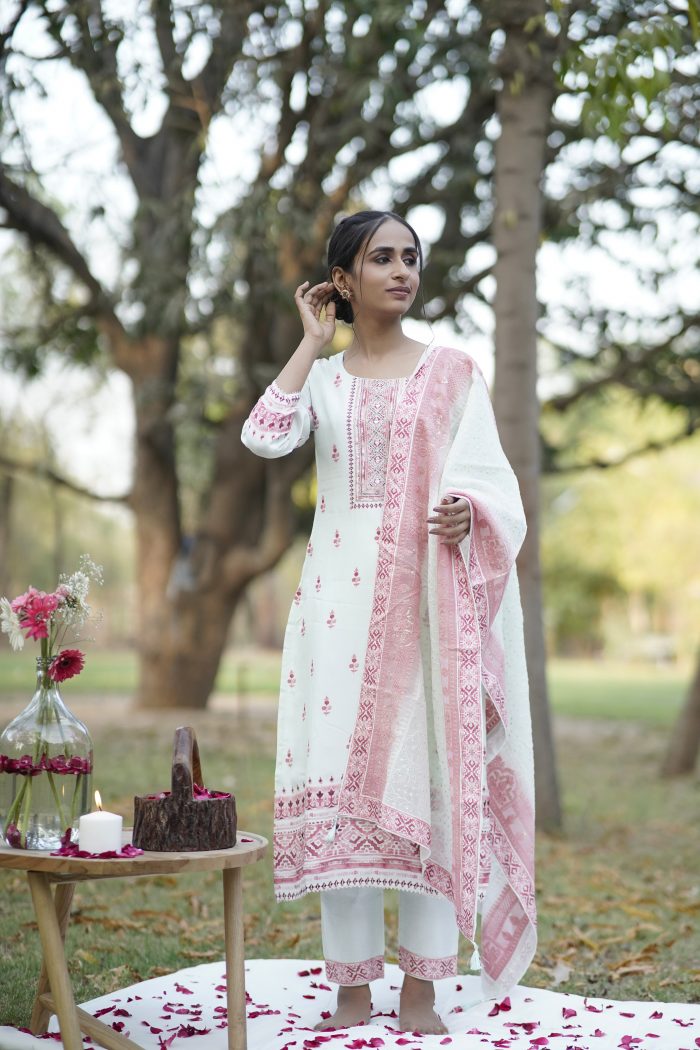 Pink In Ocean Kurta Set