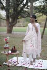 Floral White Kurta Set