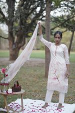 Floral White Kurta Set