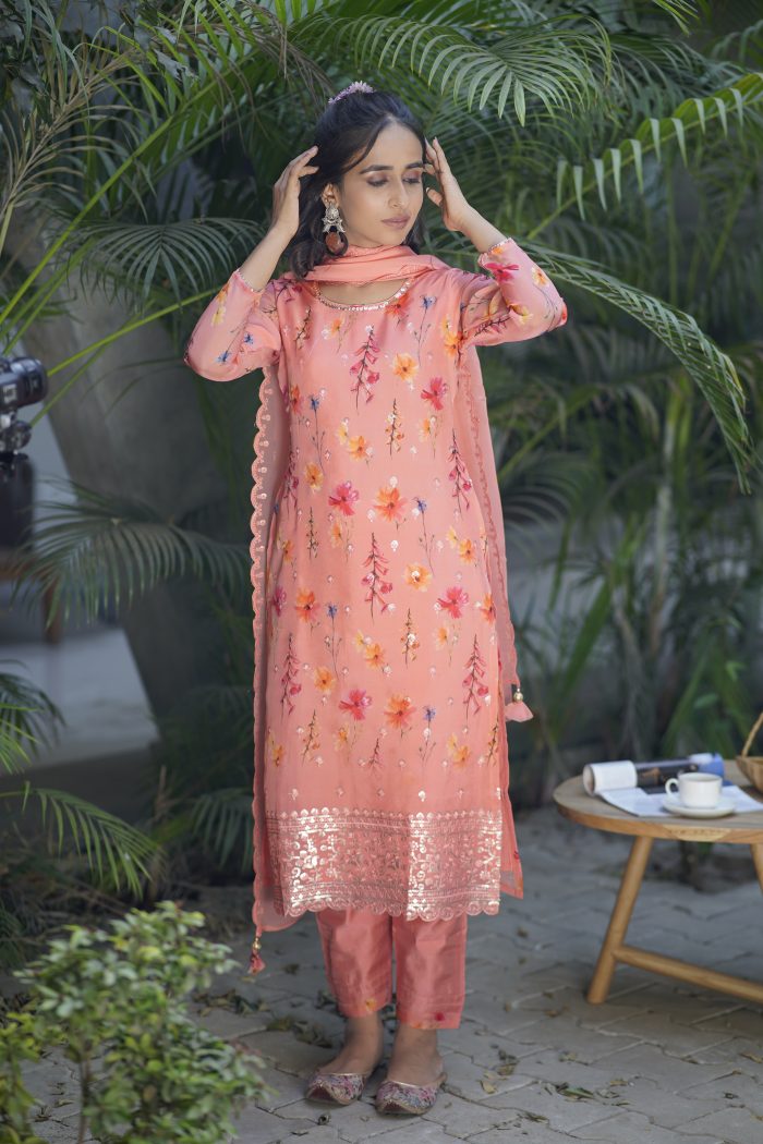 Apricot Blush Kurta Set